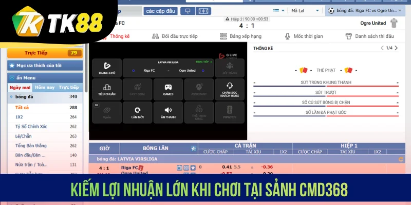 Kiếm lợi nhuận lớn khi chơi tại sảnh CMD368